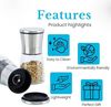 Intirilife 2er Set Gewürzmühle in SILBER TRANSPARENT – 2x Grinder Handmühle aus Glas und Edelstahl für die Küche perfekt geeignet zum Mahlen und Zerkleinern von Pfeffer, Salz, Gewürzen uvm. Bild 3