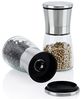 Intirilife 2er Set Gewürzmühle in SILBER TRANSPARENT – 2x Grinder Handmühle aus Glas und Edelstahl für die Küche perfekt geeignet zum Mahlen und Zerkleinern von Pfeffer, Salz, Gewürzen uvm. Bild 4