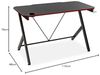 Versa Pablo Computer Spieltisch, Tisch für das Schlafzimmer oder Arbeitszimmer, Gaming tisch, Helm- und Getränkehalter, Maßnahmen (H x L x B) 76 x 60 x 120 cm, Holz und Metall, Farbe: Schwarz und rot Bild 3