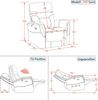M MCombo Relaxsessel mit Liegefunktion, Fernsehsessel Elektrisch Verstellbar, TV Sessel, Recliner Chair, USB & Seitentasche, Sessel Wohnzimmer Relax, 7077 (Hellgrau) Bild 3