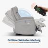 M MCombo Relaxsessel mit Liegefunktion, Fernsehsessel Elektrisch Verstellbar, TV Sessel, Recliner Chair, USB & Seitentasche, Sessel Wohnzimmer Relax, 7077 (Hellgrau) Bild 4