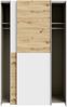 FORTE Schach & MATT Kleiderschrank 120, Moderner Schrank mit Schachbrettmuster, Schwebetürenschrank, Holzwerkstoff, Artisan Eiche Dekor mit Weiß, 120,1 cm breit, 190,5 cm hoch, 61,2 cm tief Bild 5