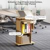 HOMCOM Schreibtisch mit klappbaren Seitenflügeln (Redepult, 1-St, Laptop-Tisch), für Kirche, Vortrag, Klassenzimmer Eiche 126 x 37 x 136 cm Bild 5