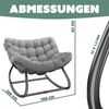 KESSER® Schaukelstuhl für drinnen & draußen ergonomischer Schaukelsessel | maximale Belastung von 120kg Relaxsessel mit Rutschfesten Füßen, Witterungsbeständig | Ideal für Balkon, Garten & Wohnzimmer Grau, XXL Chillexer Bild 2