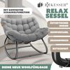 KESSER® Schaukelstuhl für drinnen & draußen ergonomischer Schaukelsessel | maximale Belastung von 120kg Relaxsessel mit Rutschfesten Füßen, Witterungsbeständig | Ideal für Balkon, Garten & Wohnzimmer Grau, XXL Chillexer Bild 3