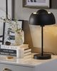 'Senette' Tischlampe Schwarz Metall 44 cm runder Schirm Kabel mit Schalter Industrie Look Bild 2