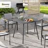 Outsunny Gartentisch 80 x 80 x 74 cm, wetterfest, mit Stahlrahmen, rutschfest, 4 Personen (Campingtisch, 1-St, Buffettisch aus Stahl), für Garten, Terrasse, Balkon, Grau Bild 2