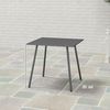 Outsunny Gartentisch 80 x 80 x 74 cm, wetterfest, mit Stahlrahmen, rutschfest, 4 Personen (Campingtisch, 1-St, Buffettisch aus Stahl), für Garten, Terrasse, Balkon, Grau Bild 3