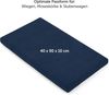 Laleni 2er Set Frottee Spannbettlaken 40x90 cm - Oeko-TEX Zertifiziertes Bettlaken, Faltenfreie Spannbetttücher für Kinderbett, Babybett und Moses Körbchen Dark Ocean Blue - Blau Bild 4