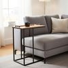Spetebo Beistelltisch Sofa Beistelltisch in C-Form schwarz mit Tablett Tischplatte (Anzahl, 1-St, Stück), Platzsparend Bild 2