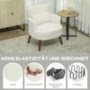 HOMCOM Sessel Einzelsessel (Loungesessel, 1-St, Einzelsessel), für Schlafzimmer, Wohnzimmer, bis 120 kg, Cremeweiß Bild 4