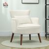 HOMCOM Sessel Einzelsessel (Loungesessel, 1-St, Einzelsessel), für Schlafzimmer, Wohnzimmer, bis 120 kg, Cremeweiß Bild 2