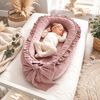 Babynestchen Neugeborene – Babynest Velvet – Nestchen Baby für Babybett & Kinderbett – Babykokon Tragbar – OEKO-TEX zertifiziert – Zubehör Babybett – Dirty pink Velvet Bild 3