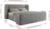 Polsterbett mit Lattenrost, Doppelbett für Schlafzimmer, Gepolstertes Kopfteil - EMORA CLASSIC DUO - 200 x 200 cm - Hellgrau Velours Bild 2