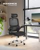 Songmics Bürostuhl, ergonomisch, klappbare Armlehnen, Wippfunktion, tintenschwarz Bild 2