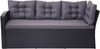Poly-Rattan-Garnitur HWC-A29, Gartengarnitur Sitzgruppe Lounge-Esstisch-Set, schwarz ~ Kissen dunkelgrau, mit Bank Bild 3