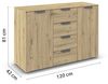 rauch Aditio Box, Kommode, 2-türig, 4 Schubladen, mit Softclose-Funktion, Farbe Eiche Artisan, BxHxT 120x81x42cm Bild 3