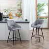 HOMCOM Barhocker Bistrohocker mit Fußstütze (Thekenhocker, 2 St, Barstühle), Stahl Grau 50 x 53 x 94 cm Bild 2