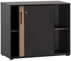 Lomadox Aktenschrank HUNTSVILLE-80 Büroschrank abschließbar modern in schwarz mit Akustikpaneel-Optik Bild 2