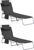 SoBuy Gartenliege OGS35x2, 2-er Set Sonnenliege klappbar, Gartenliege Liegestuhl, 2er Set, Strandliege mit Kopfkissen und Seitentasche Bild 1