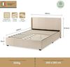 Zinus Maddon Bett 160x190 cm – Bettgestell 31 cm hoch mit Stauraum unter dem Bett – Ottomane mit Gasdruckfeder – gepolsterter Bettrahmen mit Stauraum – Beige Bild 2