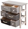 Rebecca Mobili Mehrzweckkommode mit 6 Schubladen, moderner Allzweckschrank, Holz Weidenkörbe, Weiß Grau, für Schlafzimmer Badezimmer – Maße: 53 x 56 x 27 cm (HxLxB) - Art. RE4326 Bild 5