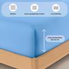 Buymax® Spannbettlaken 140x200 cm Baumwolle 100% Spannbetttuch Bettlaken Jersey, Matratzenhöhe bis 25 cm, Farbe Hellblau Bild 3
