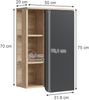 Badschrank Karen Sonoma/Anthrazit 50 x 75 cm mit Tür und offenen Fächern Vicco Bild 3