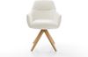 Drehstuhl Pejo-Flex Bouclé Soft Beige Holzgestell kantig Natur 180° drehbar Taschenfederkern Bild 4