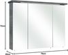 Pelipal Quickset 328 Spiegelschrank, Holz, Graphit Struktur quer Nachbildung, 75 x 72 x 20 cm Bild 3