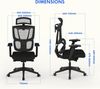 FLEXISPOT Bürostuhl Schreibtischstuhl Premium Ergonomischer C7 (Rückenlehne verstellbar 90°-128°, 2D-Kopfstütze, 3D-Armlehnen), Chef-Mesh-Bürostuhl, Computer-Bürostuhl, 130KG Tragkraft Bild 2