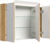 Spiegelschrank 90cm inkl. Design LED-Lampe und Glasböden eiche gold : Eiche Gold Bild 4