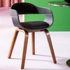 Kare Design Stuhl mit Armlehne Costa Walnut, moderner, bequemer Esszimmerstuhl, brauner, schwarzer Designstuhl aus Kunstleder und Walnussholz, Braun-Schwarz (H/B/T) 70,5 x 52 x 51 cm Bild 2