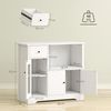 HOMCOM Küchenbuffet Mikrowellenschrank mit Stauraum (Küchenschrank mit Mikrowellenreagl, 1-St, Sideboard mit Schubladen, 3 Türen und verstellbarem Regal) 80 x 35 x 72,2 cm, Weiß Bild 3
