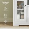HOMCOM Küchenbuffet Mikrowellenschrank mit Stauraum (Küchenschrank mit Mikrowellenreagl, 1-St, Sideboard mit Schubladen, 3 Türen und verstellbarem Regal) 80 x 35 x 72,2 cm, Weiß Bild 5