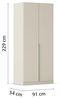 Rauch Möbel Alabama, Kleiderschrank für Schlafzimmer, Kinderzimmer, Wohnzimmer, Garderobe, Flur, 2-türig, mit Zubehör Classic, Farbe Beige, Breite 91 cm Bild 3