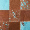 Teppich Kuhfell braun-blau 80x150 cm Patchwork ALIAGA Bild 5