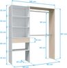 Calicosy 'DRESS' Kleiderschrank Eichenholzoptik und weiß - H187 cm - Weiß Bild 3