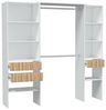 Dmora - Kleiderschrank Worland, Schlafzimmermöbel, Kleiderbügel mit Regalen und 3 Schubladen, 196 x 40 x 187 cm, Weiß und Eiche Bild 5