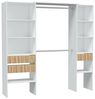Dmora - Kleiderschrank Worland, Schlafzimmermöbel, Kleiderbügel mit Regalen und 3 Schubladen, 196 x 40 x 187 cm, Weiß und Eiche Bild 3