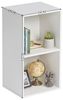 FurnitureR 2-stufiges Standregal, Würfelregal mit 2 offenen Fächern, platzsparendes Aufbewahrungsregal für Wohnzimmer, Schlafzimmer oder Büro, Weiß Bild 3