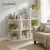 FurnitureR 2-stufiges Standregal, Würfelregal mit 2 offenen Fächern, platzsparendes Aufbewahrungsregal für Wohnzimmer, Schlafzimmer oder Büro, Weiß Bild 5