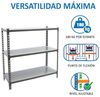 Simonrack Schwerlastregal, Lagerregal, 100 x 100 x 30 cm, Metallregal, Kellerregal, Biegestelle 180 kg, 3 Fachböden, Anthrazit/Verzinkt - Simonclick Bild 4