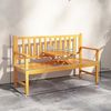 Outsunny Bank 3-Sitzer Sitzbank mit Tisch, Parkbank mit Armlehne (Holzbank, 1-St, Gartenbank), für Balkon, Terrasse, Hellbraun, 153 x 56 x 91 cm Bild 3