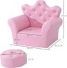 HOMCOM Sessel Kindersofa mit Ottomane Prinzessinnen (Prinzessinnen Sofa, 1-St, Kindersofa), Rosa 58 x 40.5 x 49 cm Bild 3