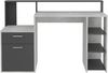 FMD Möbel 'Bolton' Schreibtisch, melaminharzbeschichtete Spanplatte, Beton LA / Anthrazit, 138,5 x 91,6 x 53,5 cm Bild 3