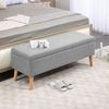 HOMCOM Sitzbank mit Stauraum, 110 x 39 x 45 cm (Truhenbank, 1-St, Polsterbank), für Wohnzimmer, Schlafzimmer, Grau Bild 2