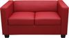 2er Sofa Couch Loungesofa Lille ~ Leder, rot Bild 3