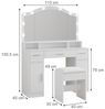 Schminktisch Lumira Weiß 110 cm mit LED-Spiegel und Hocker Vicco Bild 2