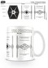 empireposter Star Wars Tie Fighter Sketch Größe (cm), ca. Ø8,5 H9,5 Beschreibung: Krieg der Sterne Keramik Tasse, weiß, bedruckt, Fassungsvermögen 320 ml, spülmaschinen und mikrowellenfest Bild 1